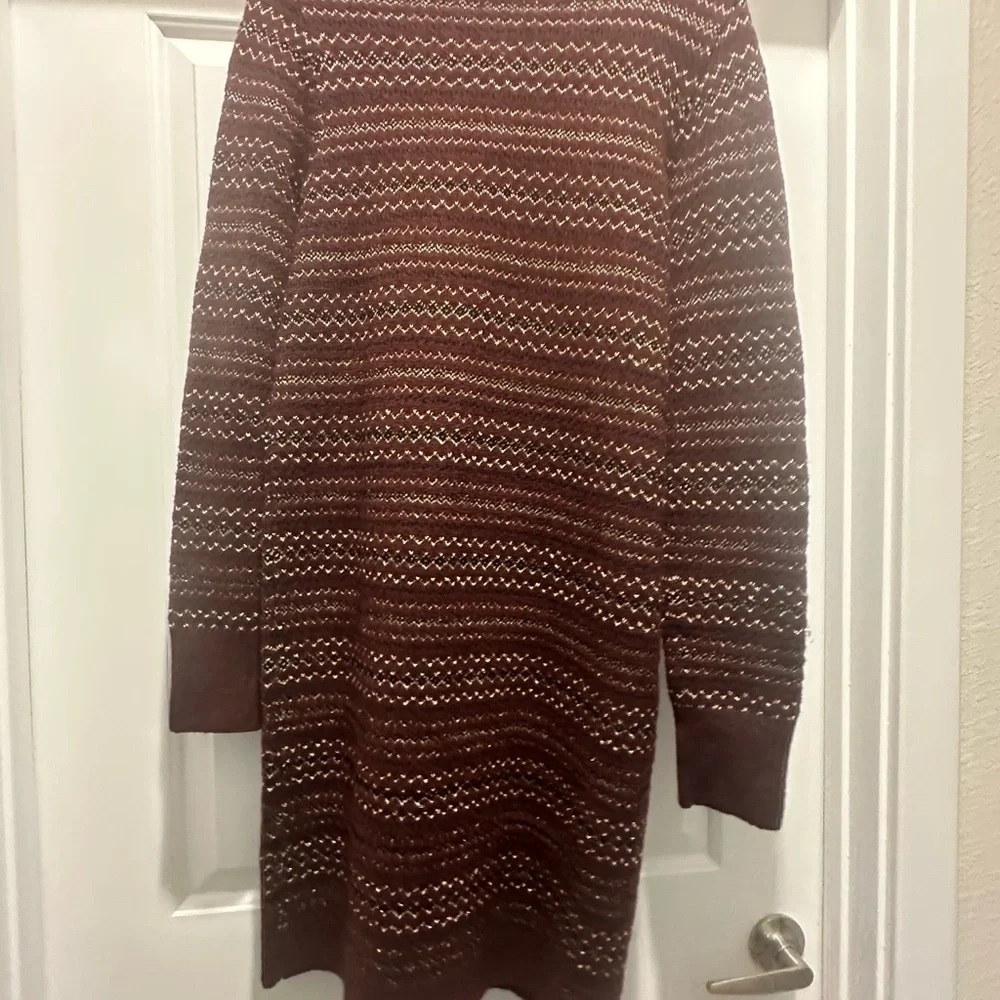 Women's Loft Barely Worn Size Medium Burgundy Sweater Dress - Picture 2 of 3